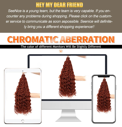 18 24“Synthetic Deep Wavy Twist Crochet Hair Afro Curls Water Wave Crochet Braids Ombre Brown Braiding Hair Extensions For Women