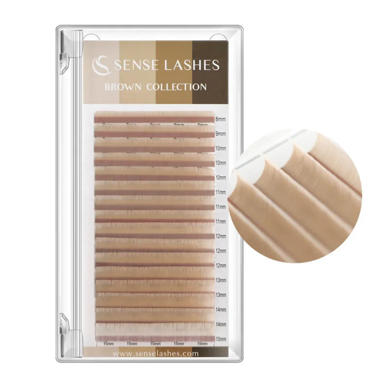 SENSE LASHES Colorful Individual Lashes 0.03/0.05/0.07 Mix 8-15mm Matte Brown Lashes Faux Cils extensiones de pestañas