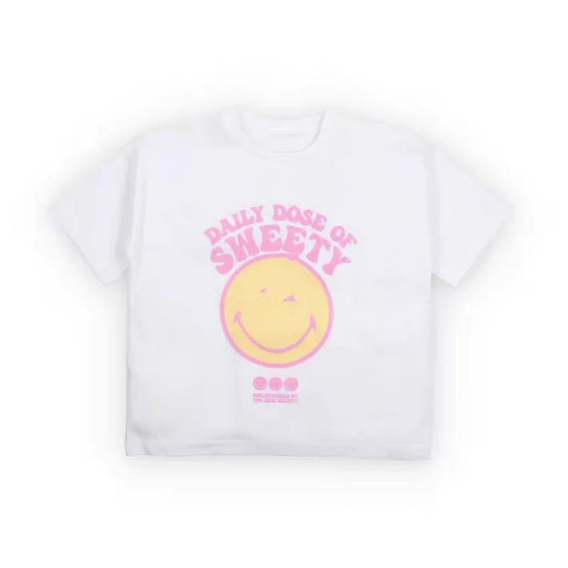 Children's SS26 Summer T-shirt and Shorts, Cute Printed T-shirt and Pants Set for Boys and Girls