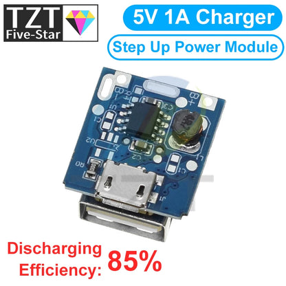 GREATZT 5V Boost Converter Step-Up Power Module Lithium Battery Charging Protection Board LED Display USB For DIY Charger 134N3P