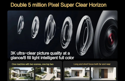 New Xiaomi Outdoor Camera 4 Dual Lens 5MP 3K HD Dual View Monitoring Panoramic Closeup Tracking IP66 Weatherproof AntiTheft - CN