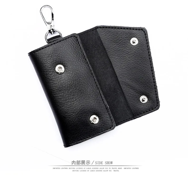 New Genuine Leather Keychain Men Key holder key organizer Pouch Car Key pouch Wallet Housekeeper Key Case Mini Card Bag