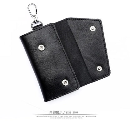 New Genuine Leather Keychain Men Key holder key organizer Pouch Car Key pouch Wallet Housekeeper Key Case Mini Card Bag