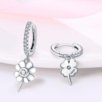 Hot Sale 925 Sterling Silver Spring Zircon Sunflower Stud Earrings For Women 2023 Trending Fashion Jewelry mother's day gift