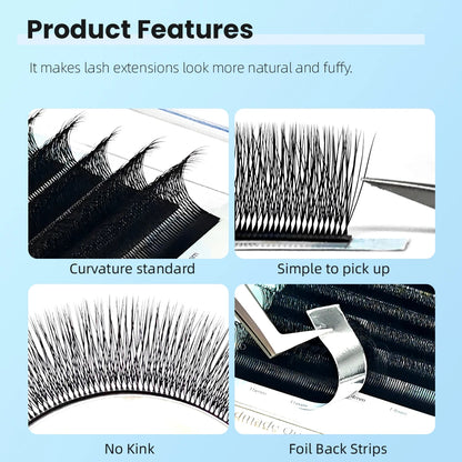 Yelix Narrow 5D Lashes Smaller Spacing 5D W Shape Eyelash Extension Premade Natural Soft Small Fan Mesh Volumen Lashes
