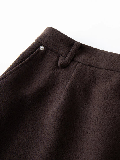 DUSHU Classic Long and Short Elastic Waist A-line Skirt 2025 Winter Skirt for Women Solid Simple Commuting Office Ladies College
