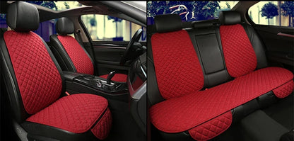 Universal Car Seat Cover Protector Linen Front Rear Back Flax Summer Cushion Pad Mat Sedan Suv Pick-up Car Interior Accessories
