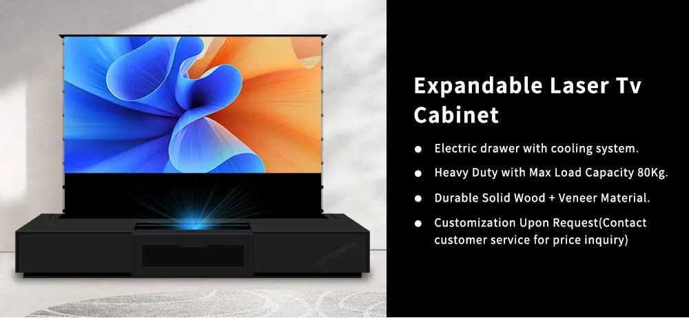 100-120inch Motorized Projection Smart UST Laser Projector Cabinet Living Room Integrated UST Projector Cabinet for Home Theater
