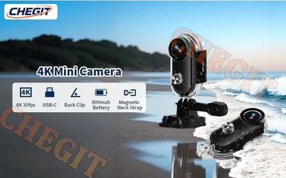 4K WiFi HD POV Magnetic Mini Action Camera Wireless Pocket Video Vlog Cam Helmet Motorcycle Bicycle Sports Holder Mount Recorder