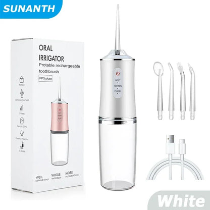 Portable Cordless dental water flossers,Professional Electric Oral Irrigator tooth cleaner 3 Modes & Water Drill,IPX7 Waterproof
