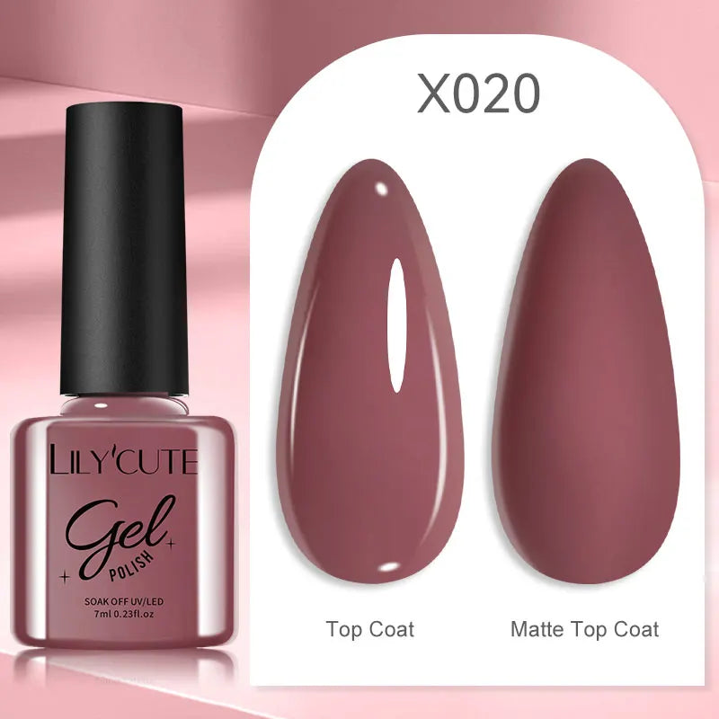 LILYCUTE Ancora Red Autumn Winter Gel Nail Polish Semi Permanent Soak Off UV LED Gel Varnish Manicure Nail Supplies
