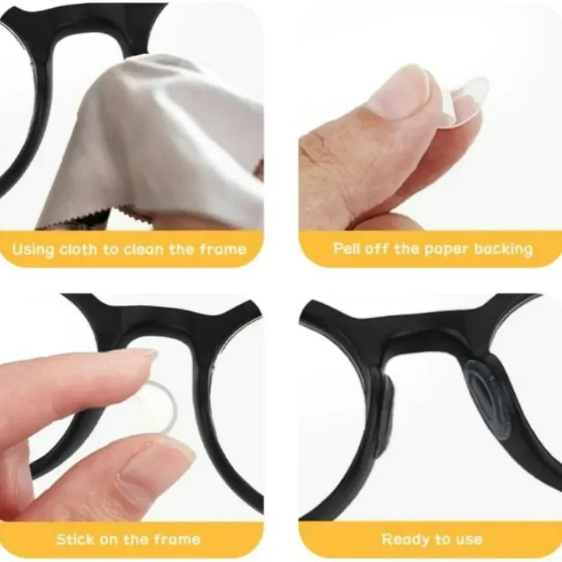 10/60pcs Glasses Nose Pads Adhesive Silicone Nose Pads Non-slip Transparent Nosepads for Glasses Eyeglasses Eyewear Accessories