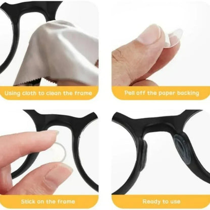 10/60pcs Glasses Nose Pads Adhesive Silicone Nose Pads Non-slip Transparent Nosepads for Glasses Eyeglasses Eyewear Accessories
