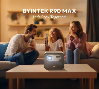 BYINTEK R90 Max 4K Projector Full HD 1080P 2200 Anis Lumens Android 11.0 WiFi 6 Auto Focus Video Home Movie Theater Projectors