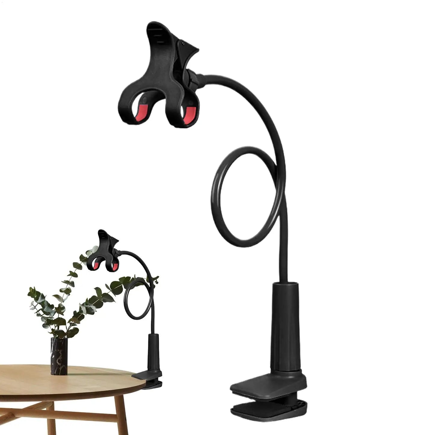 Phone Holder for Bed Lazy Phone Mount Bracket Gooseneck Phone Holder for Bed Flexible Long Arm Adjustable Clamp Clip Cell Phone