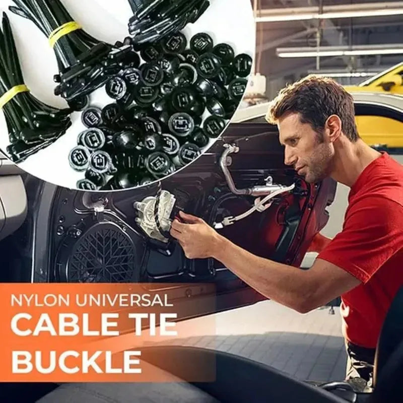 Universal Nylon Cable Tie Buckle Auto Fastener Screw Replacement Clip Car Fender Trunk Engine Guard Panel Wire Management Secure