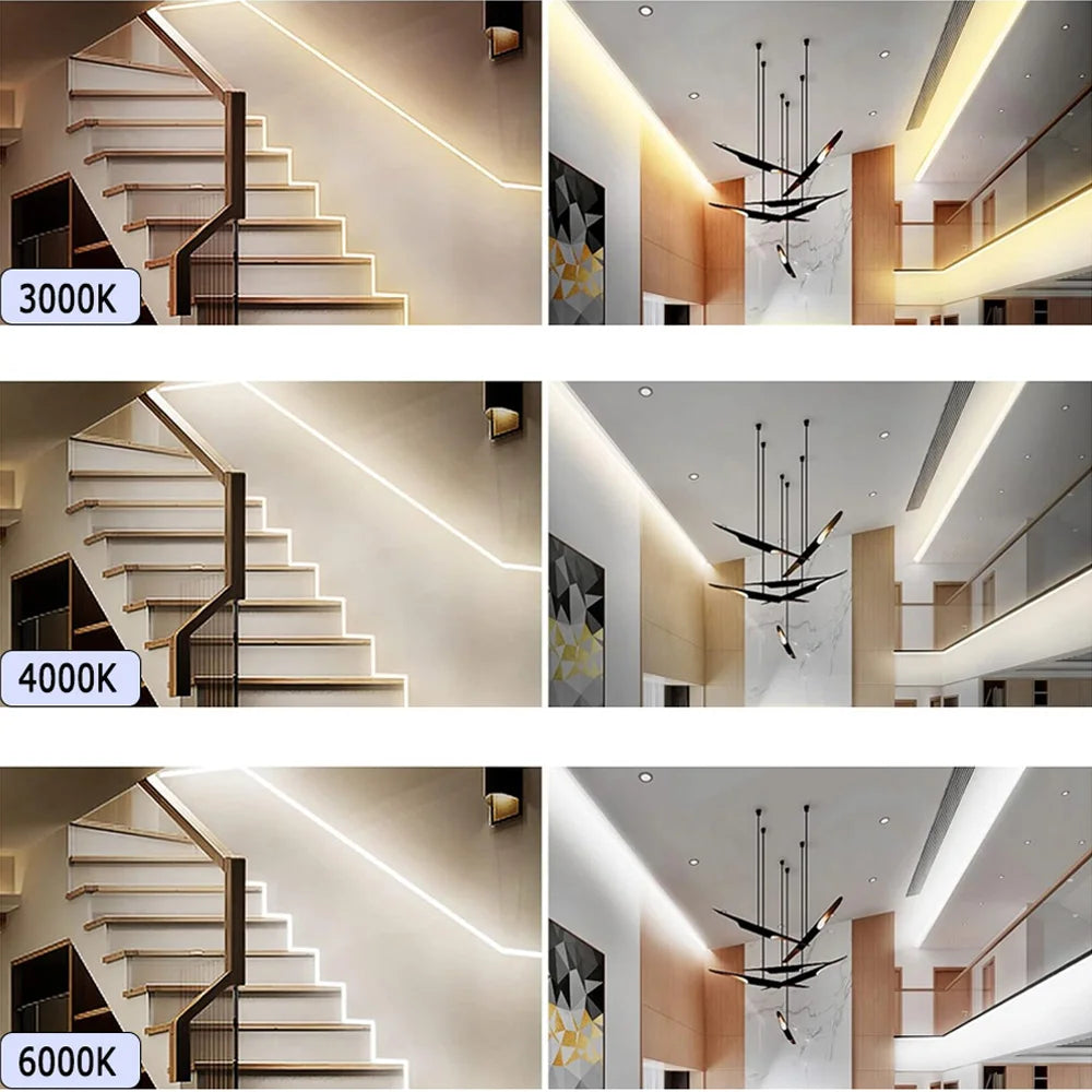 5M 10M 20M COB RGBW RGBWW LED Strip 24V Flexible Color Changing Dimmable Room Liner Light Home Decor 2.4G RF Remote Control Kit