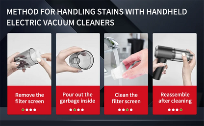 Cordless Handheld Vacuum Cleaner High Power Mini Portable Car Dust Collector with Hairdryer Function for Auto Interior Cleaning