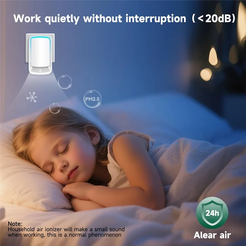 【NEW A39M】 Mini Air Cleaner For Home, Air Ionizers 3-Pack, Quiet Negative Generator Freshener For Bedroom,Office Kitchen EU