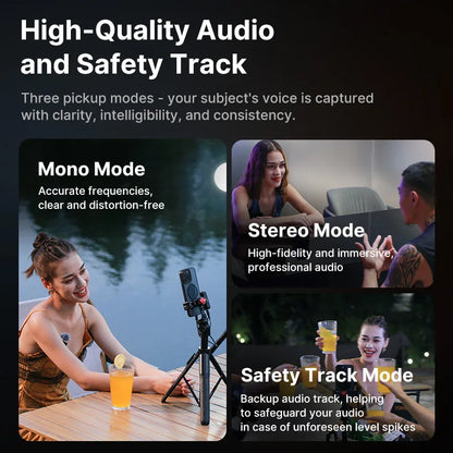Ulanzi U-Mic Wireless Mic Stereo Microphone Lavalier Microphone for Smartphone DSLR for Interview Video Vlog Gaming Mic