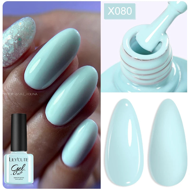 LILYCUTE Ancora Red Autumn Winter Gel Nail Polish Semi Permanent Soak Off UV LED Gel Varnish Manicure Nail Supplies