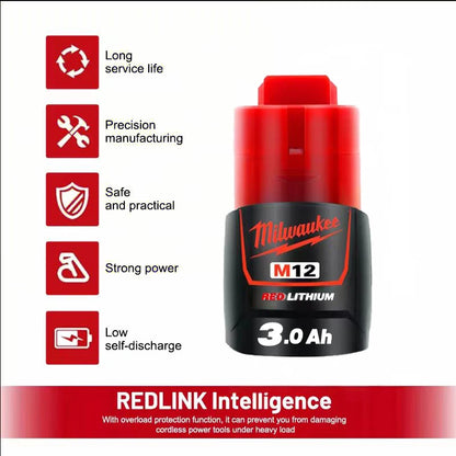 Original Milwaukee M12 battery 12V  3AH, M12HB2, M12HB3 M12-18FC charger 48-11-2402 48-11-2411 Milwaukee power tool battery