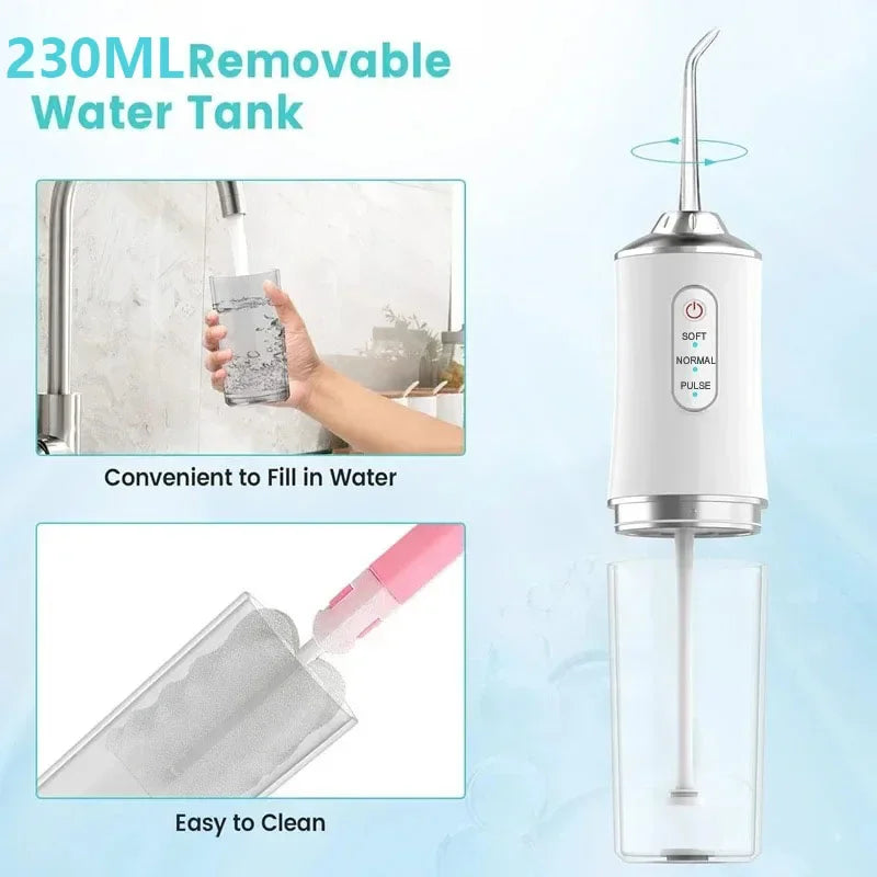 Pro Dental Oral Irrigator Flosser Removal Cleaning Wireless Brush Ipx7 Store Water Floss Irigator Waterpick For Tooth Mouth