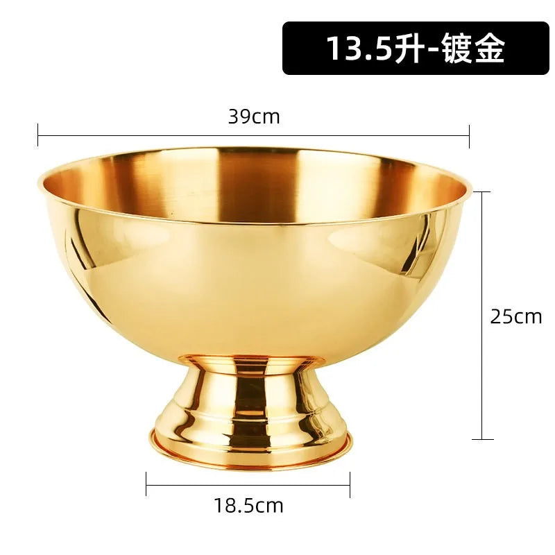 Aixiangru 13.5L Ice Bucket With Deer Head Handle Beer Holde Whiskey Wine Cooler Stainless Steel Champagne Basin Bar Accessories