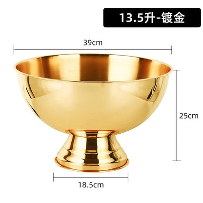 Aixiangru 13.5L Ice Bucket With Deer Head Handle Beer Holde Whiskey Wine Cooler Stainless Steel Champagne Basin Bar Accessories
