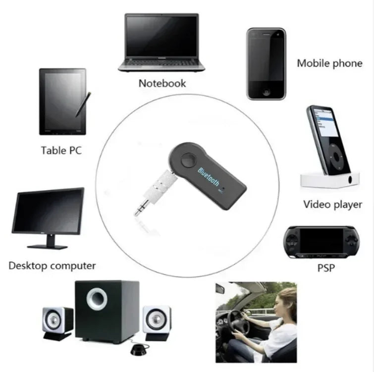 AUX Bluetooth 5.0 Receiver,Wireless Bluetooth5.0 Car 3.5mm Socket Adapter,Audio Converter Mobile Phone Hands-Free Stereo Adapter