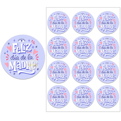 Feliz Día De La Madre Español Happy Mother's Day Decor Stickers Labels Floral Self-adhesive Paper Labels