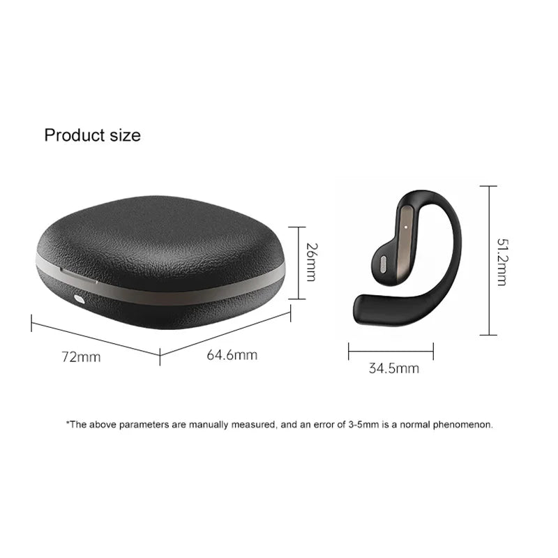Smart AI Translation Headset Stereo Sound Semi-in-ear Air Conduction True Wireless Sports Long-lasting Bluetooth Headset