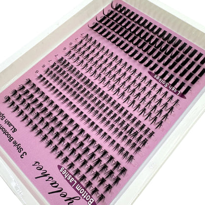 16Rows Bottom Lashes(6-7mm) and Spikes(15-21mm) Mix DIY Eyelash Extension Wispy Individual Lash Spikes Clusters DIY Lashes Tools