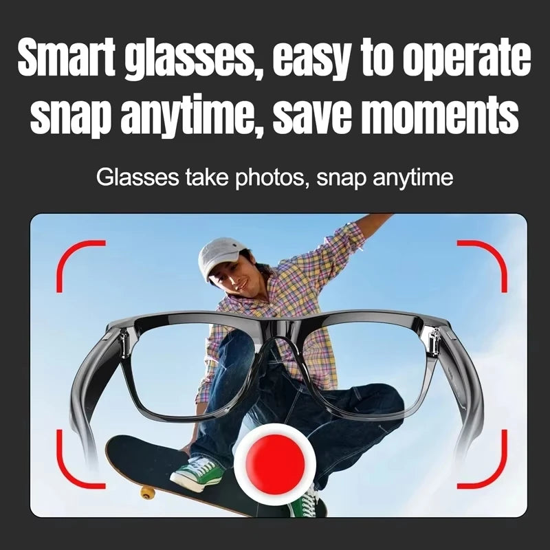AI Smart Glasses 8K HD Photochromic Multifunction Translate Camera Glasse Bluetooth Calling Voice Assistant Music Player