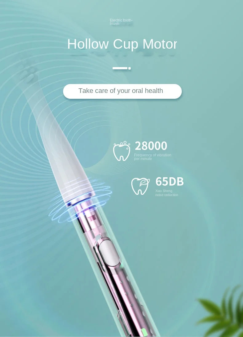 Electric Toothbrush Fine Branch Sonic Toothbrush Hollow Cup Motor Home Travel Toothbrush IPX7 Waterproof Electric Brush