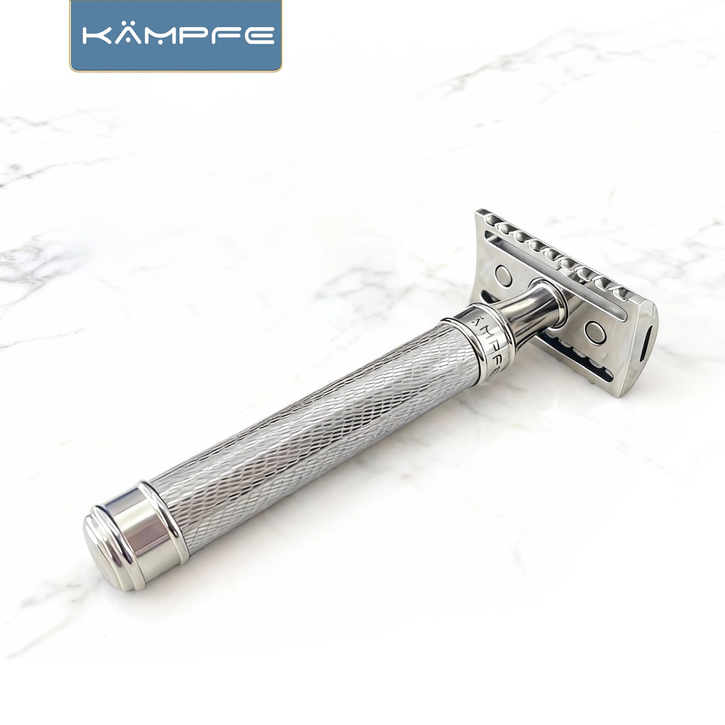 KAMPFE Men's Stainless Steel Double-Edged Safety Razor Traditional Manual Shaving Tool Gift with CNC Machining