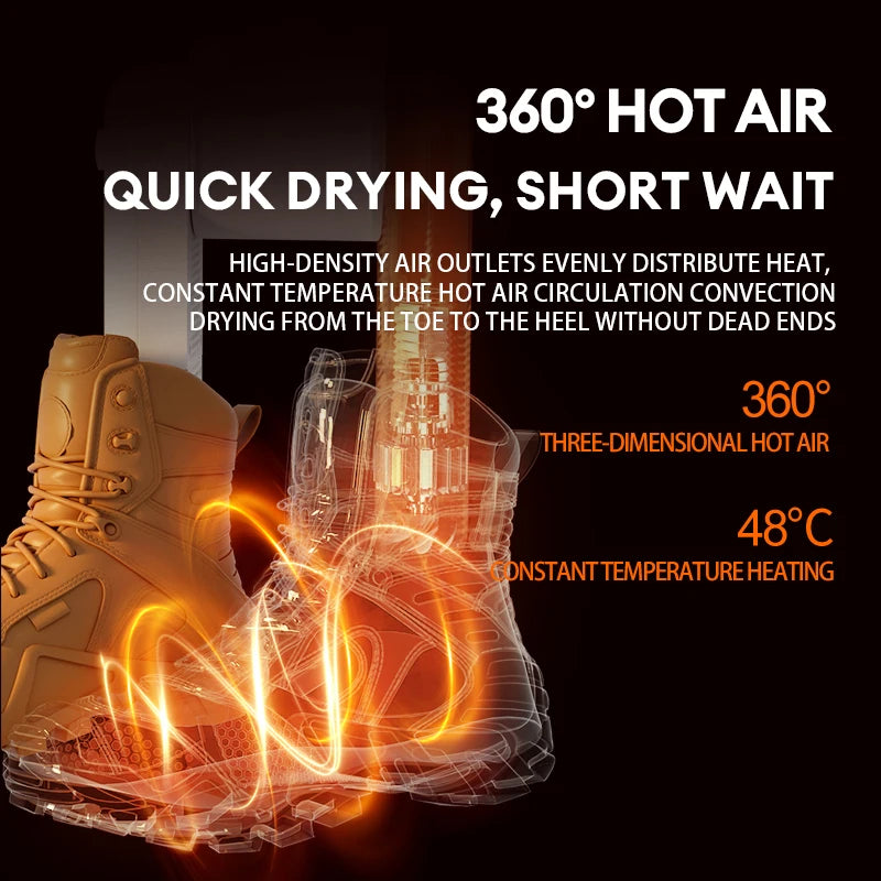 Shoe Dryer Portable Electric Shoe and Boot Dryer 180° Folding Design Smart Display for Shoes Gloves Hats Socks Ski Boots