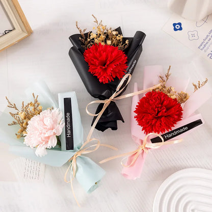 Soap Flower Carnation Bouquet Mother's Day Gift Small Bouquet Faux Flowers Perpetual Flower Companion Gift Accessories