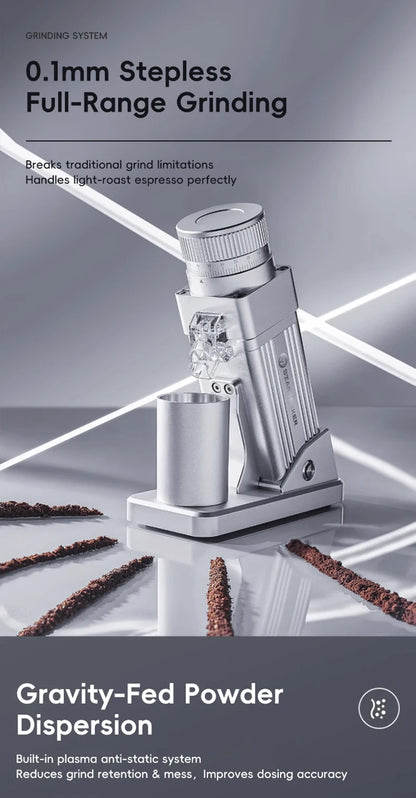 STARSEEKER E55Pro Electric Coffee Grinder 55MM Titanium Cone Burr Stepless Adjustment Espresso Brew Coffee Bean Grinder Black