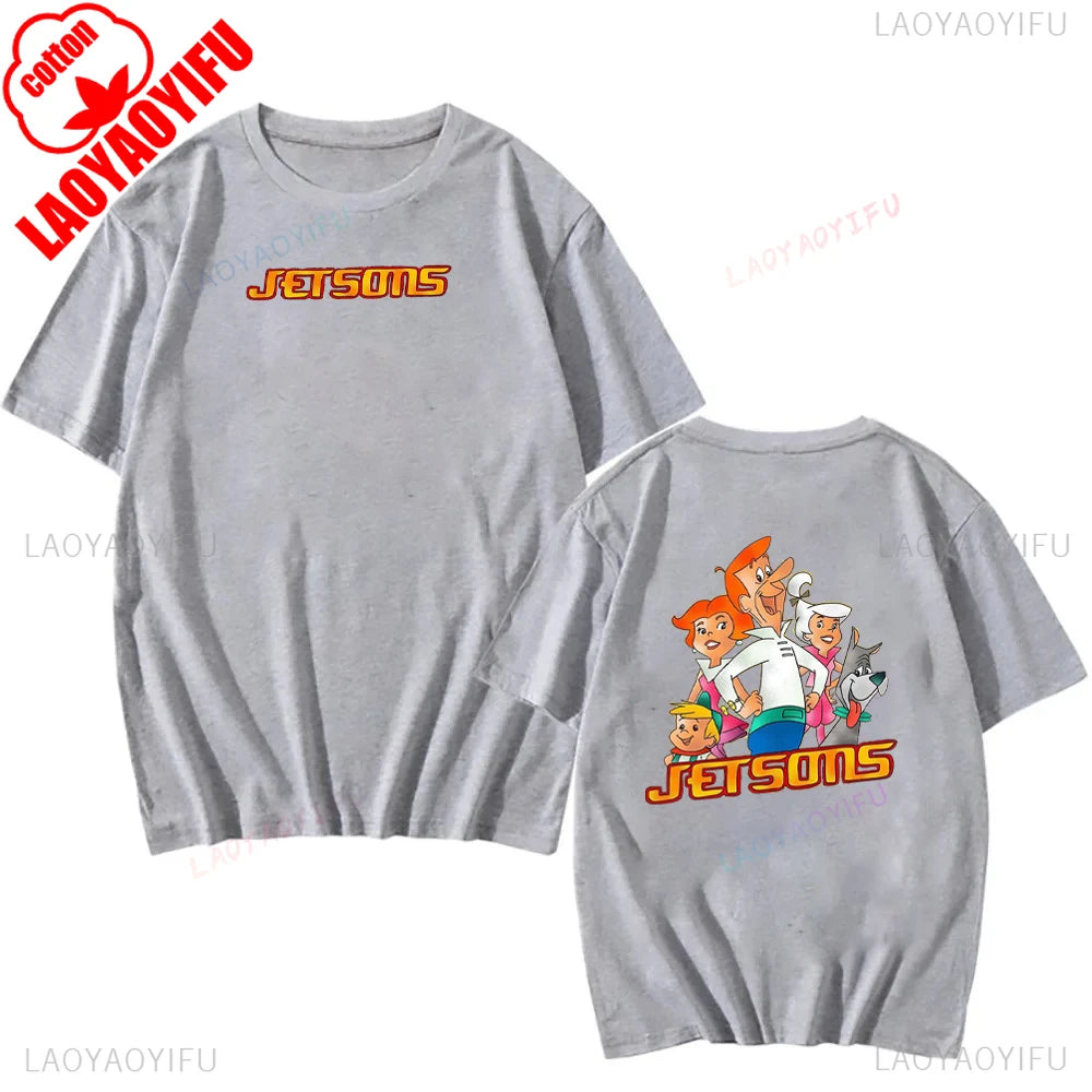 The Jetsons Printed T-shirt Tops Cartoon The Jetsons Letter Clothes Rosie The Robot Graphic T-shirts Breathable Camisetas