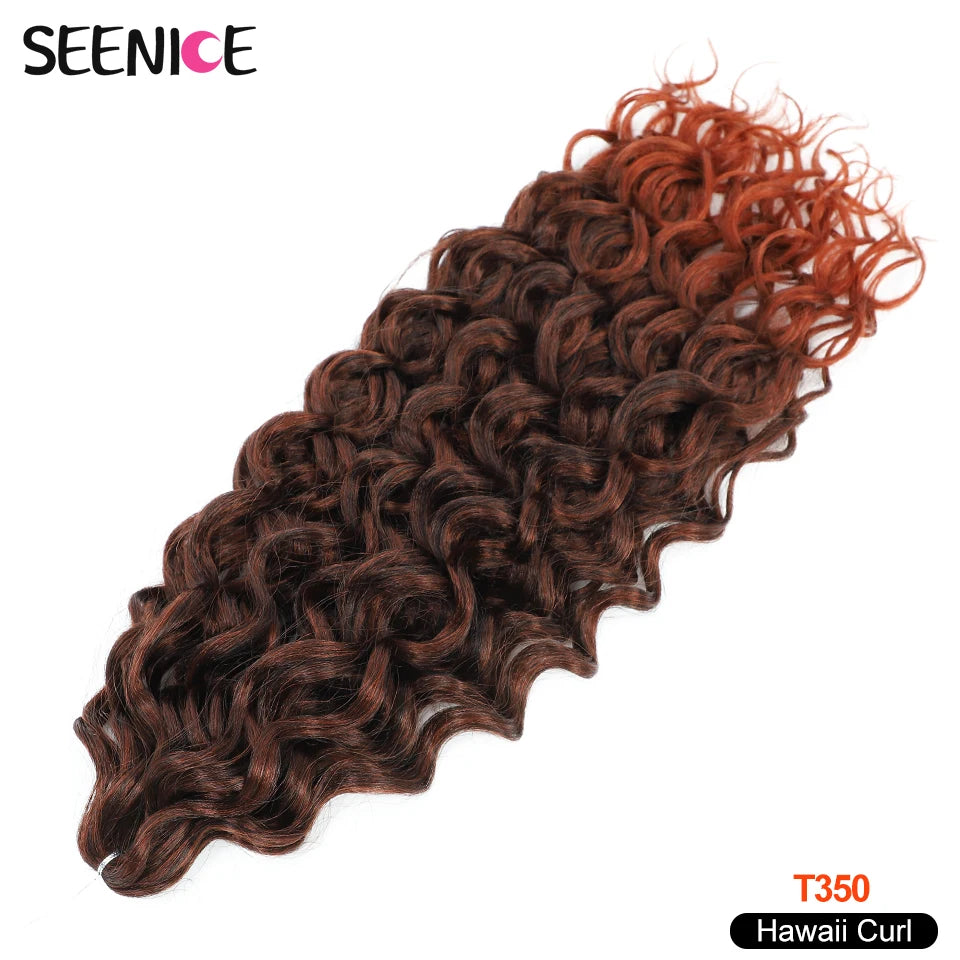 18 24“Synthetic Deep Wavy Twist Crochet Hair Afro Curls Water Wave Crochet Braids Ombre Brown Braiding Hair Extensions For Women