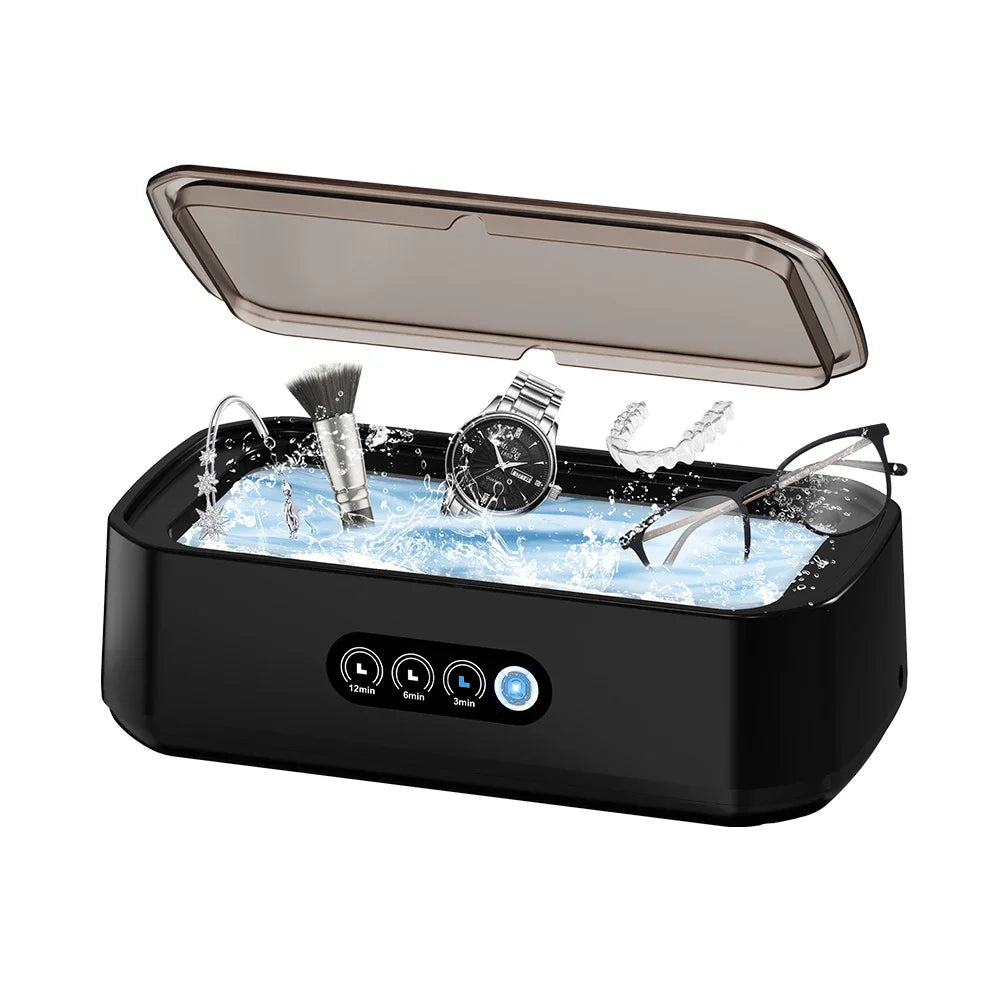 TINSOL 49KHZ High-Frequency Ultrasonic Cleaner 650ml Mini Vibration Cleaning Machine Suitable for Glasses Jewelry and Dentures