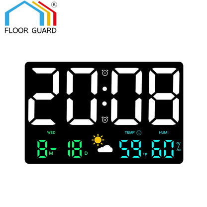 Smart Mute LED Electronic Wall Clock Modern Desk Clock Night Alarm Minimalist Thermometer Air Clock Home Decor For Living Room