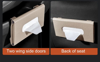 SEAMETAL Car Sunshade Plate Tissue Box Universal Auto Interior Paper Towel Storage Bag Carbon Fiber Sun Visor Tissue Boxes