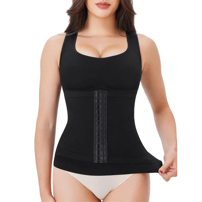 1PC Highly Elastic Women'S 3in1 Camisole Seamless Waist Trainer Removable Bra Pad Hook Adjustable Tummy Control Shaping Tank Top