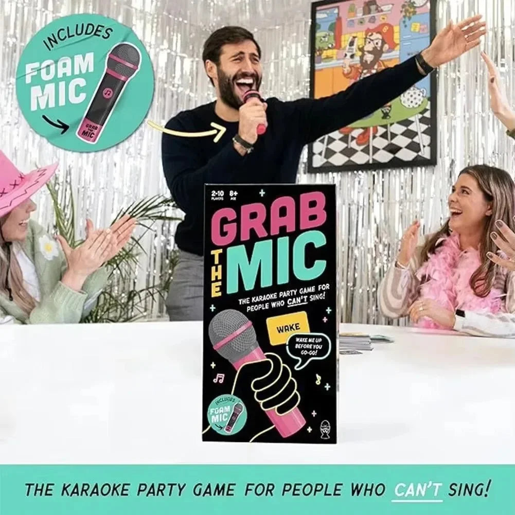 Karaoke Board Game for Family & Party, 2–10 Players, Fun Singing Card Game with 125 Lyric Cards for Adults
