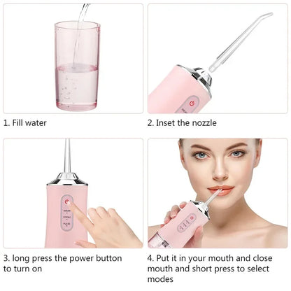 Pro Dental Oral Irrigator Flosser Removal Cleaning Wireless Brush Ipx7 Store Water Floss Irigator Waterpick For Tooth Mouth