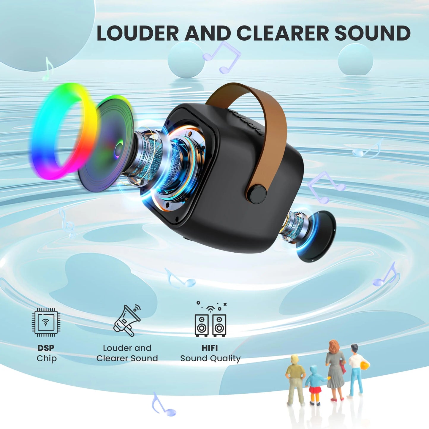 Haomuren Portable Karaoke Machine with Wireless 1 or 2 Microphone Mini Bluetooth Speaker for Children Singing Family Party Gift