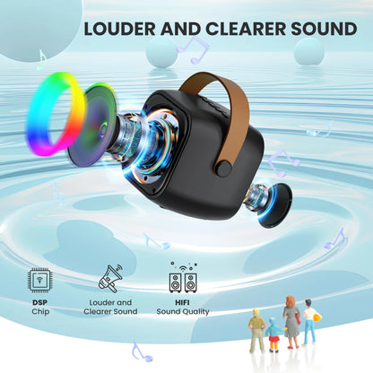 Haomuren Portable Karaoke Machine with Wireless 1 or 2 Microphone Mini Bluetooth Speaker for Children Singing Family Party Gift