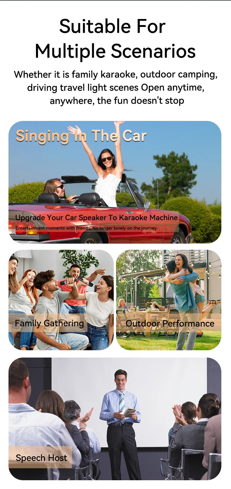 New DS-K2 Karaoke Companion Bluetooth Wireless Moving-Coil Microphone With RGB Light KTV DSP Mixer System For Wired Speaker Car